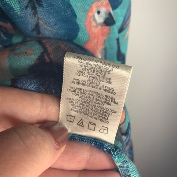 Kate & Sam Plus Size Tropical Parrots Shirt 1X - Picture 8 of 9